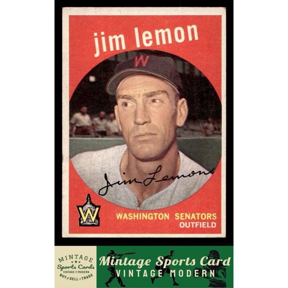 1959 Topps Jim Lemon #215 Washington Senators Baseball Card