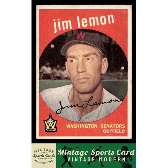 1959 Topps #215 Jim Lemon Washington Senators Baseball Card