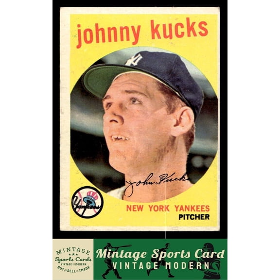 1959 Topps Johnny Kucks #289 New York Yankees MLB Baseball Trading Card