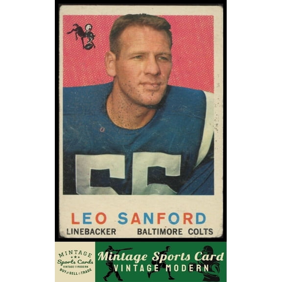 1959 Topps #149 Leo Sanford Baltimore Colts Football Card GD GD+