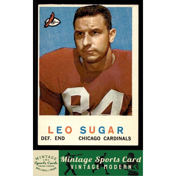 1959 Topps Football Card Leo Sugar Chicago Cardinals RC #154 GD+/VG