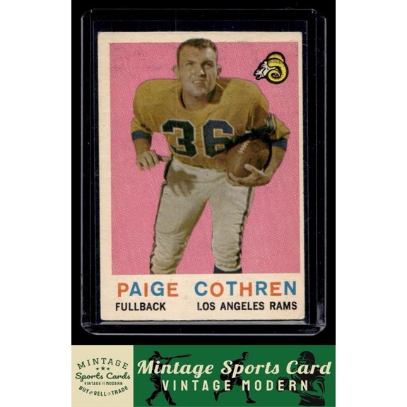 1959 Topps Paige Cothren #28 Los Angeles Rams Football Card VG/VG+