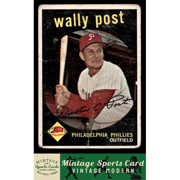 1959 Topps Wally Post #398 Philadelphia Phillies Baseball Card