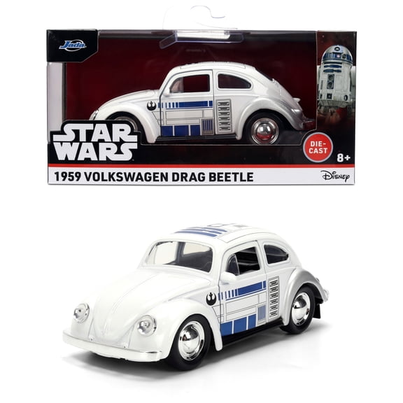 Star Wars - Hollywood Rides - 1:32 1959 Volkswagen Drag Beetle Die-Cast Car with R2-D2 Deco