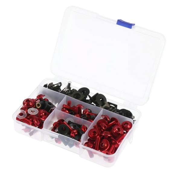 195pcs Motorcycle Fairing Body Bolts Fastener Clip Screws Red for Kawasaki for Suzuki for Honda for Yamaha for BMW