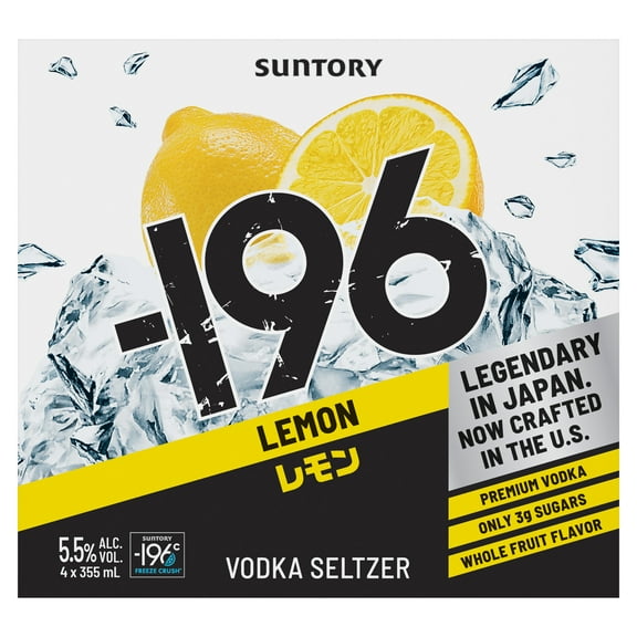 -196 Vodka Seltzer Lemon Cocktail, 4 Pack 355 ml Cans, 5.5% ABV