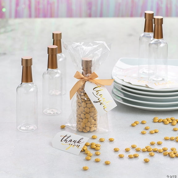 196 Pieces 6 1/4" 7 oz. Mini Champagne Bottle Party Favor & Handouts Kit for 48