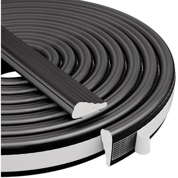 196” Wedge-Shape Foam Window Weather Stripping Door Seal Strip,Soundproofing Frame Insulation Tape for Exterior Front Door,Noise Cancelling Window Inserts,Door Gap Filler Light Blocker,Black