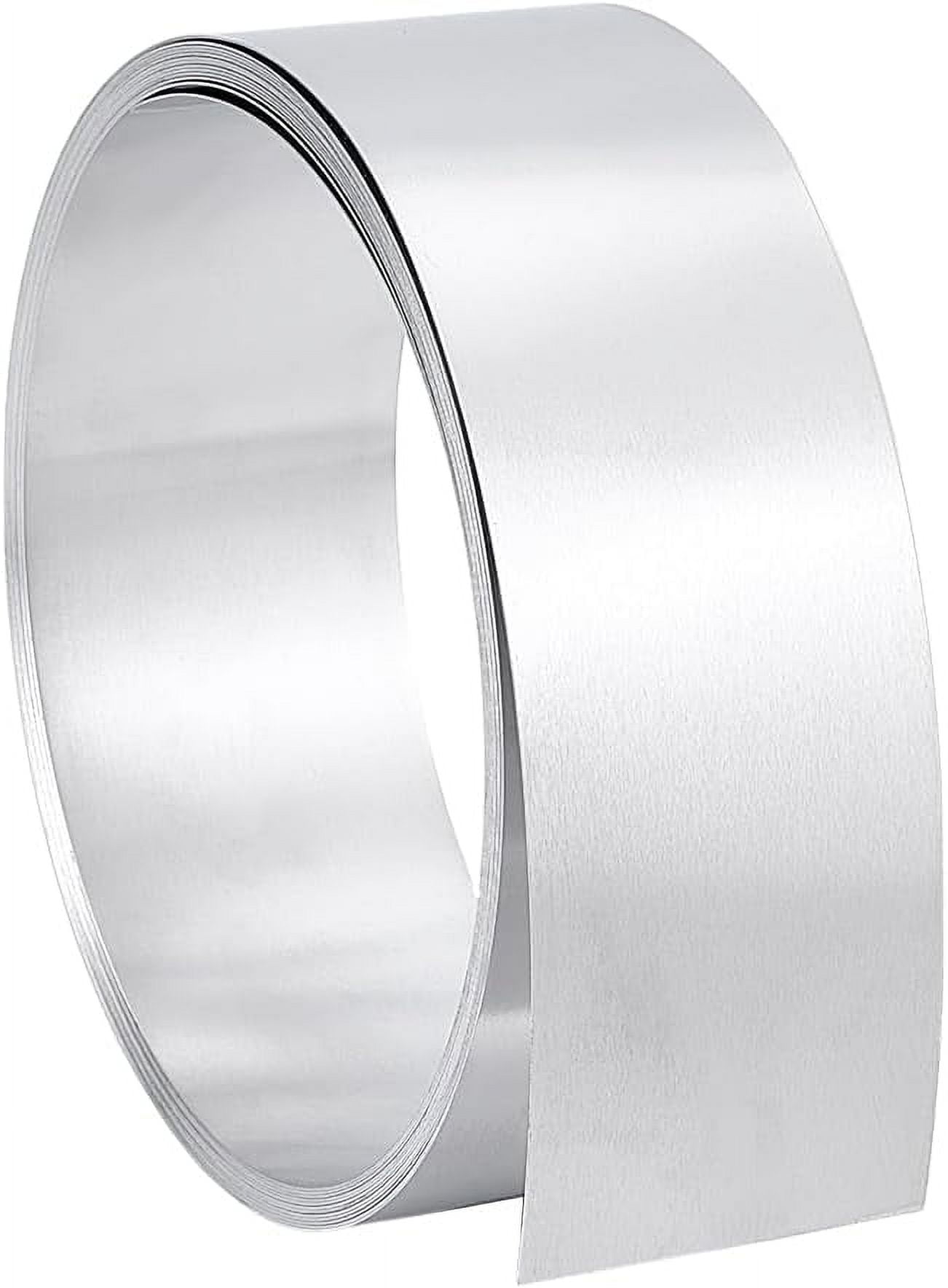 196" x 2" Aluminum Flashing 0.4mm Sheet Flashing Metal Strip Sheet Metal Foil Roll Sheet Strip Aluminum Roof Panels Foil Strips Flat Wire for DIY Craft Sealing Door Window Repair Garden