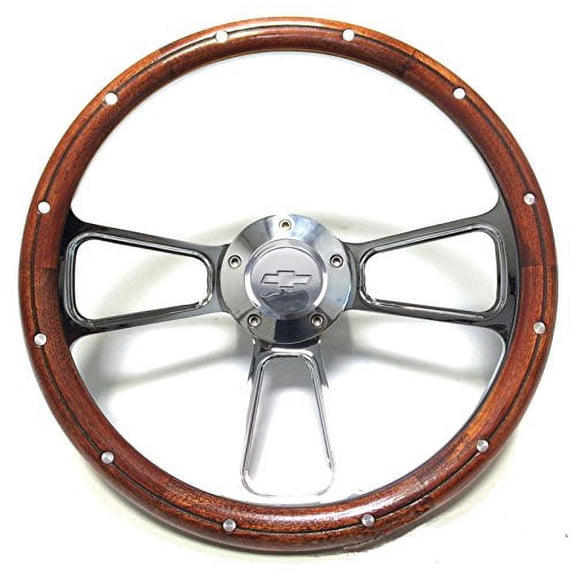 1960 - 1969 Chevy Suburban, 1969 Blazer Real Mahogany Steering Wheel & Adapter