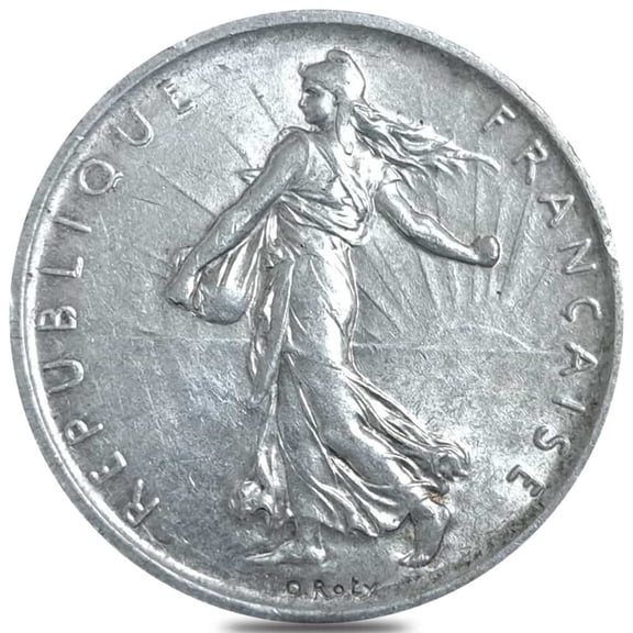 1960-1969 France 5 Francs Silver Coin Avg Circ (Random Year)