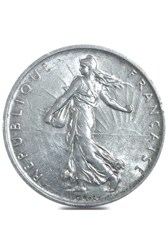 1960-1969 France 5 Francs Silver Coin Avg Circ (Random Year)