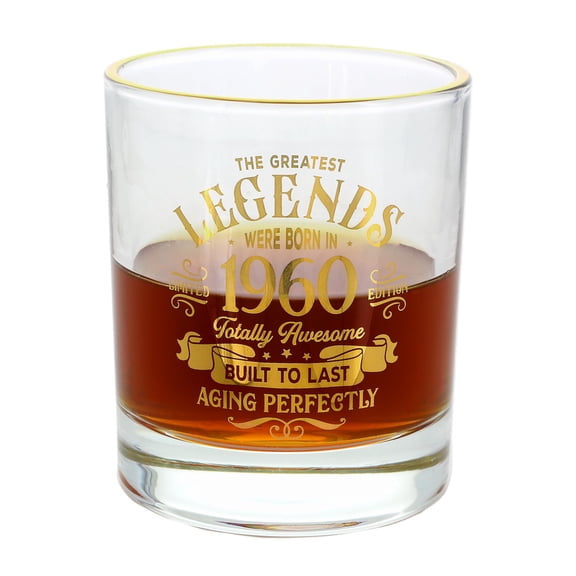 Pavilion Gift Company - 1960-8 Oz Old Fashioned Rocks Glass Drinkware Cup Birthday Milestone Party Birth Year