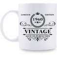 thumbnail image 1 of 1960 Birthday Gifts for Women Men - 1960 Vintage 11 oz Coffee Mug - Great 1960 Birthday Gifts for Grandpa Grandma Dad Mom Friend Sister Brother Coworker, 1 of 7