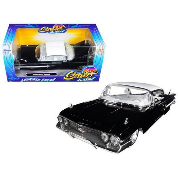 1960 Chevrolet Impala Black \Lowrider Series\ Street Low 1/24 Diecast Model Car by Jada