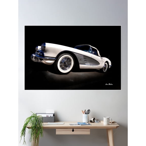 1960 Corvette Profile Poster Wall Art, Modern Wall Decor For Living Room Bedroom, 24x36 UNFRAMED