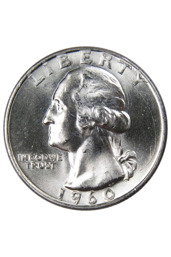 1960 D Washington Quarter BU Uncirculated Mint State 90% Silver 25c US Coin