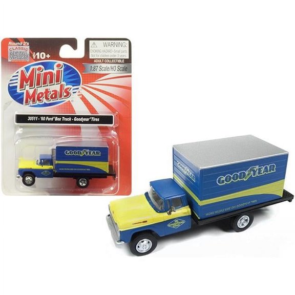 1960 Ford Box Truck Goodyear Blue 1-87 HO Scale Model