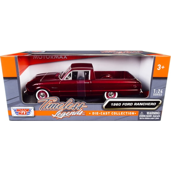 1960 Ford Ranchero Pickup Burgundy Metallic 1/24 Diecast Model Car by Motormax