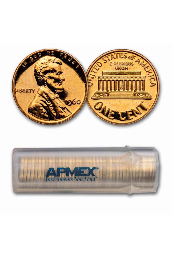 1960 Lincoln Large Date Cent Gem Proof 50-Coin Roll