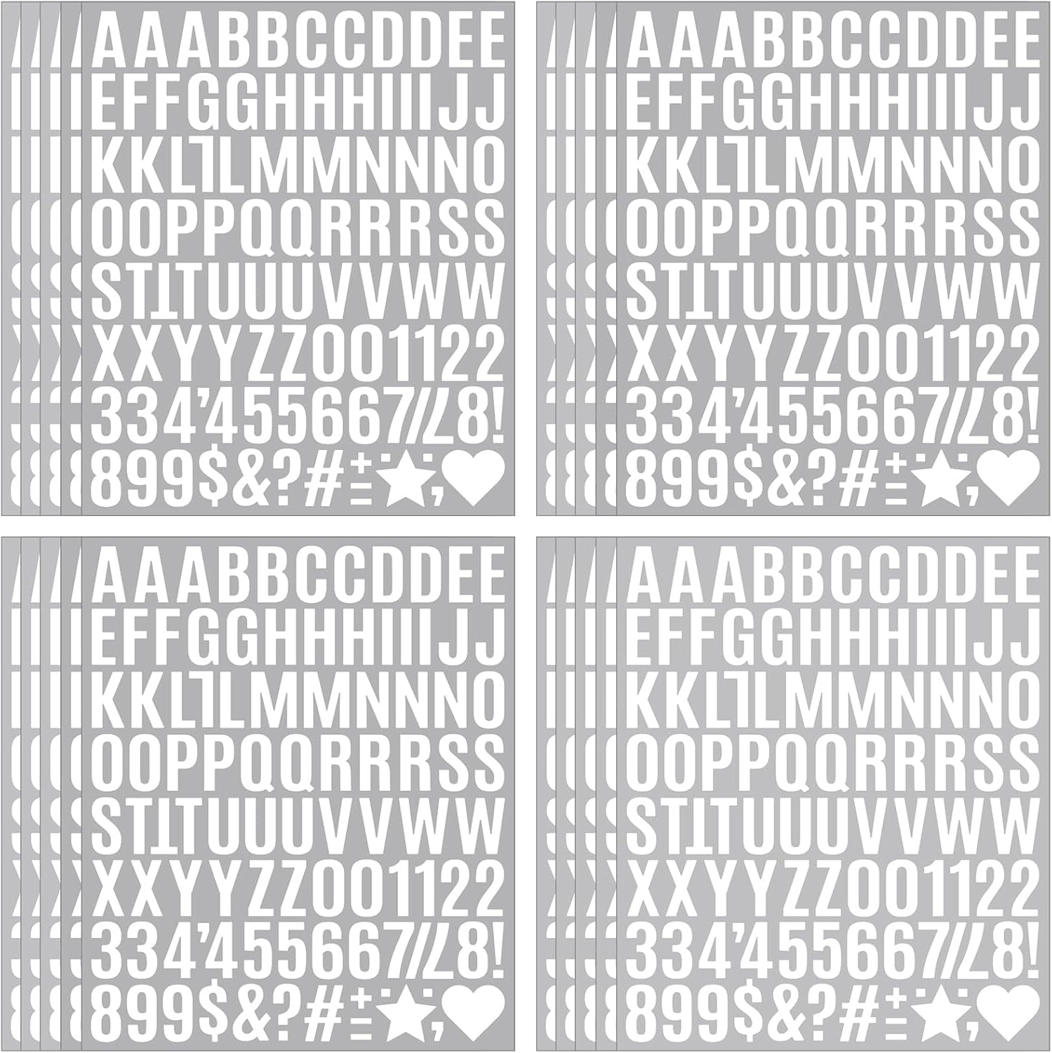 1960 Pcs 1 Inch Waterproof Letter Stickers - Self-Adhesive Vinyl with 20 Sheets of Alphabet, Numbers & Symbols for Mailbox, Door, Window, Address, Business Signs, Vehicles & More (White)