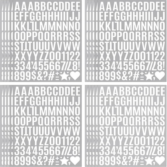 1960 Pcs 1 Inch Waterproof Letter Stickers - Self-Adhesive Vinyl with 20 Sheets of Alphabet, Numbers & Symbols for Mailbox, Door, Window, Address, Business Signs, Vehicles & More (White)