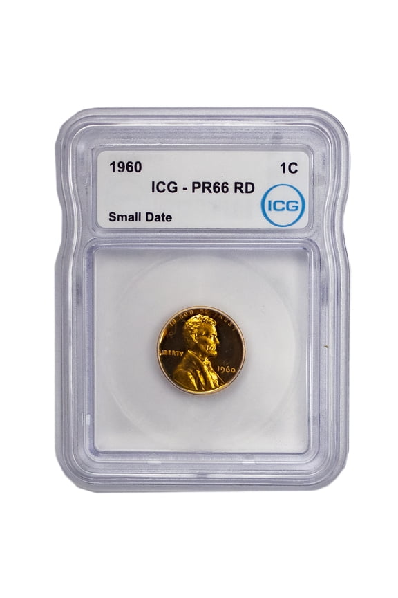 1960 Small Date Lincoln Memorial Cent ICG PR66 RD Proof - Graded Coin