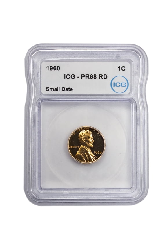 1960 Small Date Lincoln Memorial Cent ICG PR68 RD Proof - Graded Coin