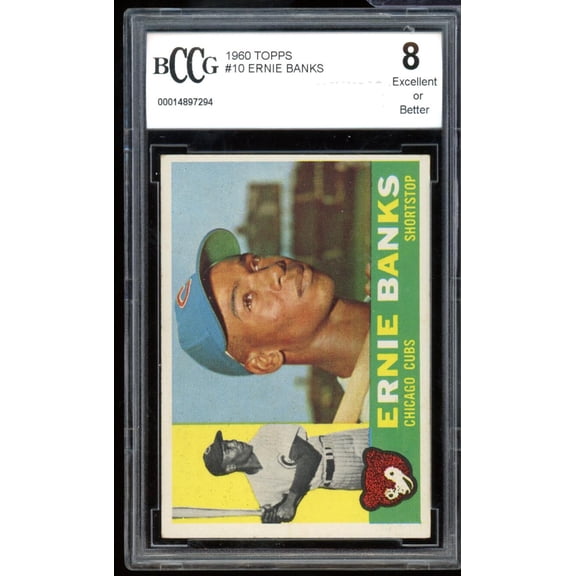 1960 Topps #10 Ernie Banks Card BGS BCCG 8 Excellent+