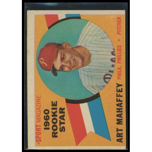 1960 Topps Art Mahaffey #138 Rookie RC Philadelphia Phillies Baseball Card