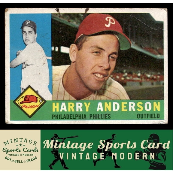 1960 Topps Baseball Card Harry Anderson #285 Philadelphia Phillies