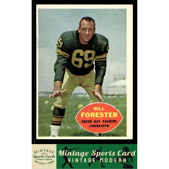 1960 Topps Bill Forester #58 Green Bay Packers NFL Football Trading Card