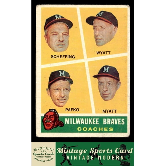 1960 Topps #464 Milwaukee Braves Low Grade Filler Baseball Card Bob Scheffing