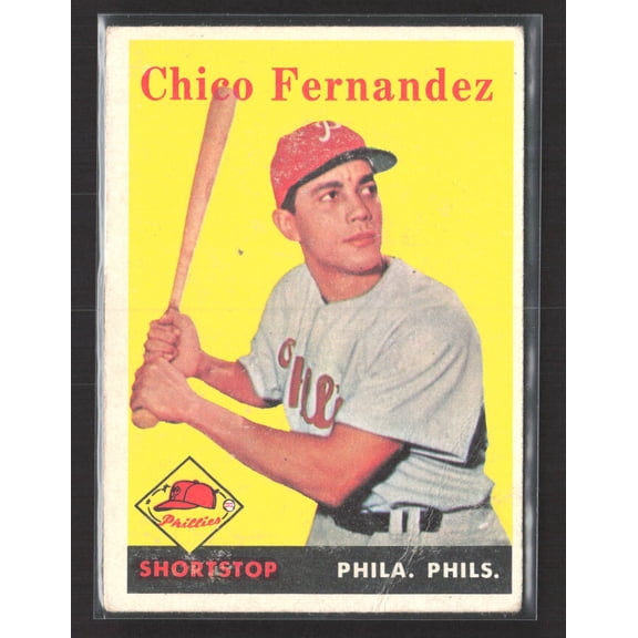 1960 Topps Chico Fernandez 348 Philadelphia Phillies Baseball Card Very Good