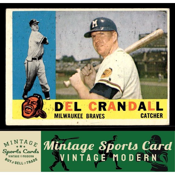 1960 Topps Del Crandall #170 Milwaukee Braves Baseball Card