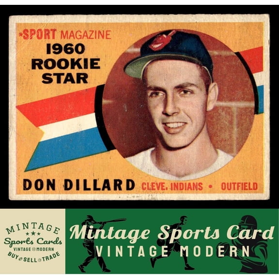 1960 Topps Don Dillard #122 Cleveland Indians Baseball Card Cleveland Indians MLB BASEBALL Trading Card