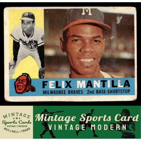 1960 Topps Felix Mantilla #19 Milwaukee Braves Baseball Card PR/FR