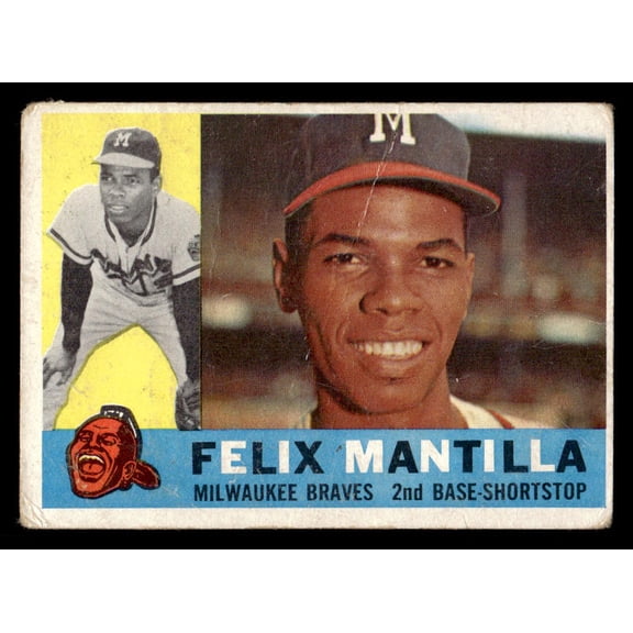 1960 Topps Felix Mantilla #19 Milwaukee Braves Baseball Card GD/GD+