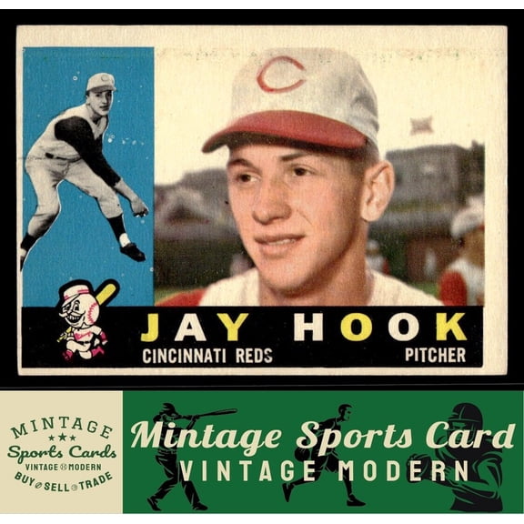 1960 Topps Jay Hook RC #187 Cincinnati Reds Baseball Card