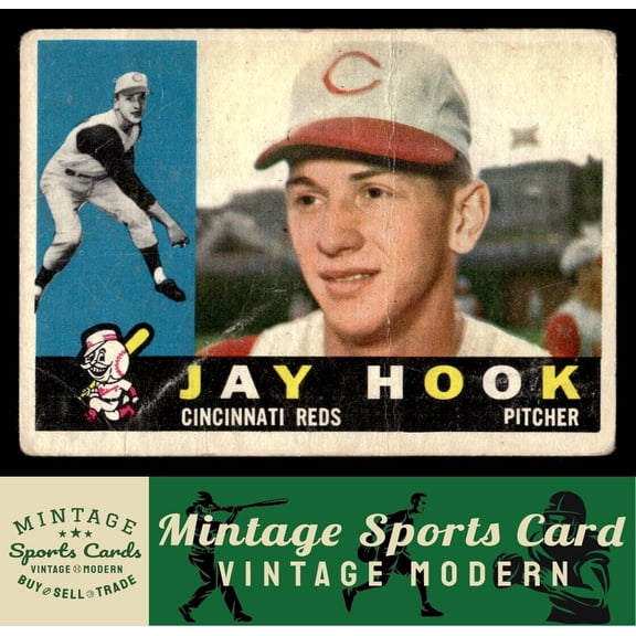 1960 Topps Jay Hook RC #187 Cincinnati Reds MLB Baseball Trading Card
