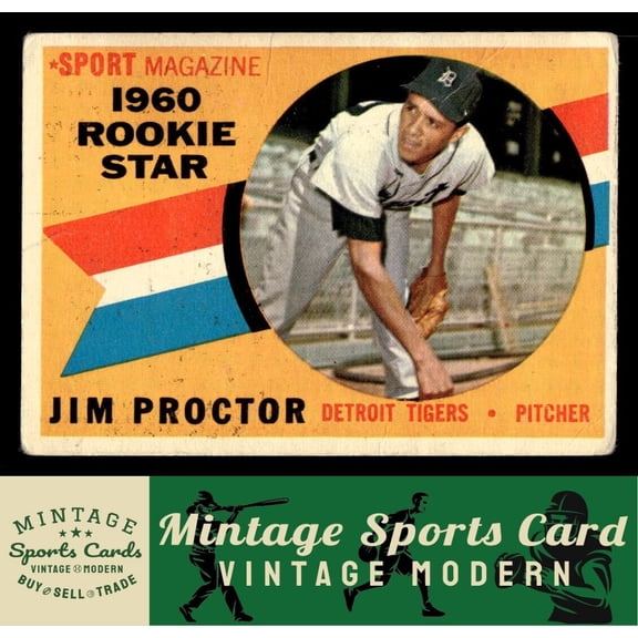 1960 Topps Jim Proctor #141 RC RS Detroit Tigers Low Grade Baseball Card