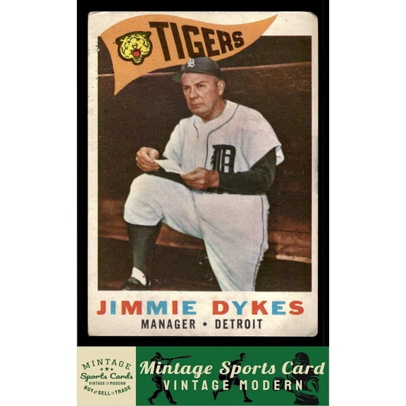 1960 Topps Jimmie Dykes #214 MGR Detroit Tigers PR/FR Baseball Card