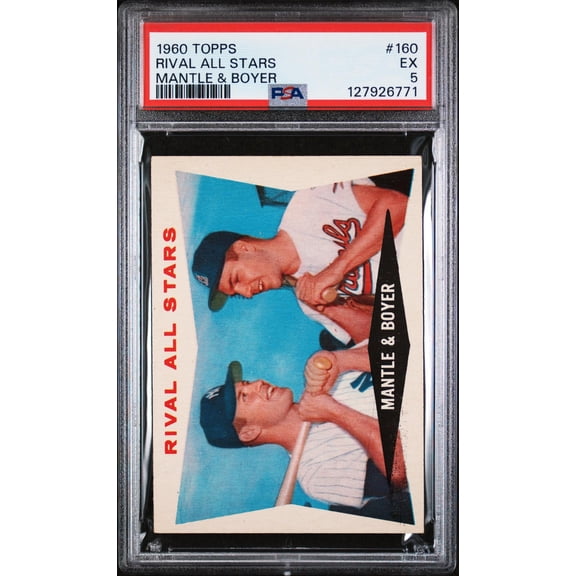1960 Topps Rival All Stars Ken Boyer/Mickey Mantle #160 PSA 5