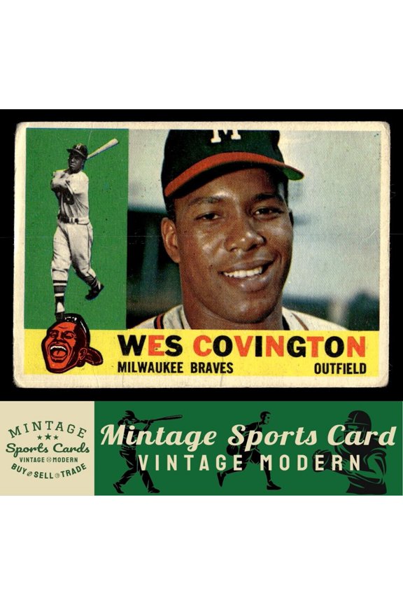 1960 Topps Wes Covington #158 Milwaukee Braves Baseball Card