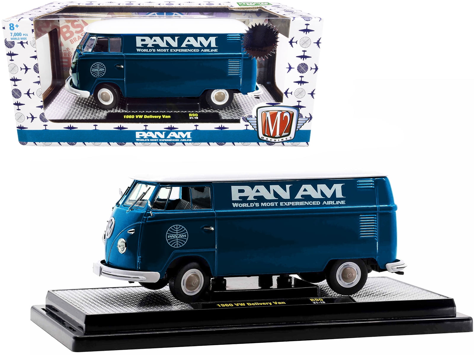 M2 Machines 1960 VW Delivery Van Pan Am Turquoise, White Top