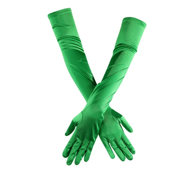 1960S Accessories for Women! Comdrip Opera Dance Elbow Finger 1920S Bridal Long Length Gloves Satin Women's Gloves Gloves Gloves for Women Green One Size