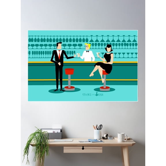 1960S Retro Cocktail Lounge Poster Wall Art, Modern Wall Decor For Living Room Bedroom, 8x12 UNFRAMED