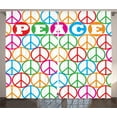 thumbnail image 1 of Ambesonne Colorful Curtains 2 Panel Set, Peace Letters, 108" x 84", Multicolor, 1 of 3