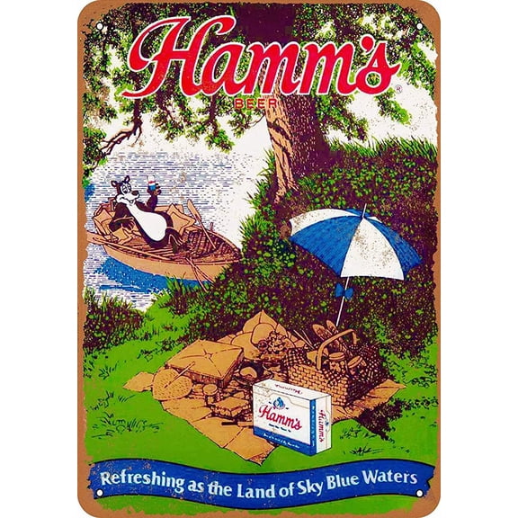 1960s Hamm's Beer 8x12 Vintage Retro Tin Metal Sign Wall Decor by PaBoe