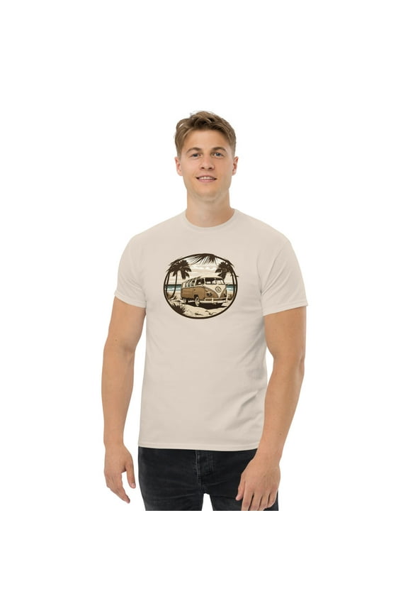 1960s VW Bus Sunset Tee (Natural, XL)